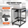 VEVOR 15U-Server-Rack mit offenem Rahmen, 15''-40'' verstellbare Tiefe, freistehender oder wandmontierter Netzwerk-Server-Rack, 4-Pfosten-AV-Rack mit Rollen, bietet Platz für Ihre gesamte Netzwerk-IT- – Bild 5