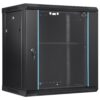 VEVOR 12U Netzwerk-Serverschrank zur Wandmontage, 14,8" tief, Server-Rack-Schrankgehäuse, ca. 91 kg. Bodenmontierte Ladekapazität, mit abschließbaren Glastür-Seitenwänden, für IT-Geräte, A/V-Geräte