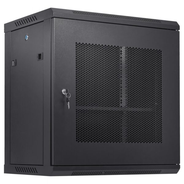 VEVOR 12U Netzwerk-Serverschrank zur Wandmontage, 14,8" tief, Server-Rack-Schrankgehäuse, max. 90kg/200 lbs. Bodenmontierte Ladekapazität, mit abschließbaren Türseitenwänden, für IT-Geräte, A/V-Geräte