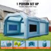 VEVOR Tragbares Aufblasbares Farbzelt für Sprühmalerei 480 + 750 W, 5 x 2,2 x 2,1 m Sprühschutz Farbkabine für DIY-Projekte, Hobby-Farbautomaten-Werkzeug, Blau 210D Oxford-Gewebe Auto Lackierkabine – Bild 5
