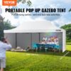 VEVOR Pavillon 304,8x609,6x320cm Gartenzelt 500D PU-Silber-Gewebe Faltpavillon höhenverstellbar inkl. Aufbewahrungstasche Partyzelt 12-16 Personen Pop up Zelt Gartenpavillon für Campingausflug – Bild 2