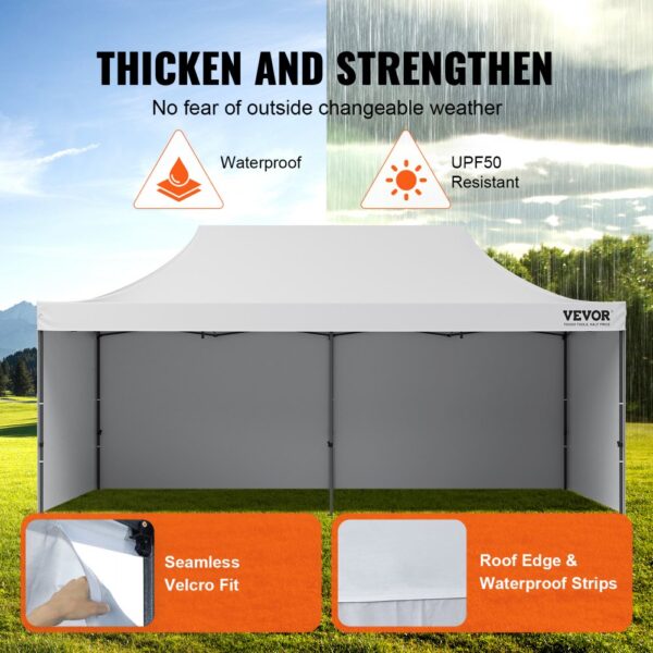 VEVOR Pavillon 304,8x609,6x320cm Gartenzelt 500D PU-Silber-Gewebe Faltpavillon höhenverstellbar inkl. Aufbewahrungstasche Partyzelt 12-16 Personen Pop up Zelt Gartenpavillon für Campingausflug – Bild 3