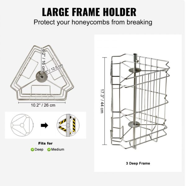 VEVOR Manuelle Honigschleuder Tangentialschleuder Edelstahl 3 Rähmchen Honigextractor 45mm Honigventil Diagonalschleuder 48x16/23cm Wabengröße Durchsichtiger Deckel Imkerei Bienenzüchter Zubehör – Bild 3 VEVOR Manuelle Honigschleuder Tangentialschleuder Edelstahl 3 Rähmchen Honigextractor 45mm Honigventil Diagonalschleuder 48x16/23cm Wabengröße Durchsichtiger Deckel Imkerei Bienenzüchter Zubehör – Bild 3