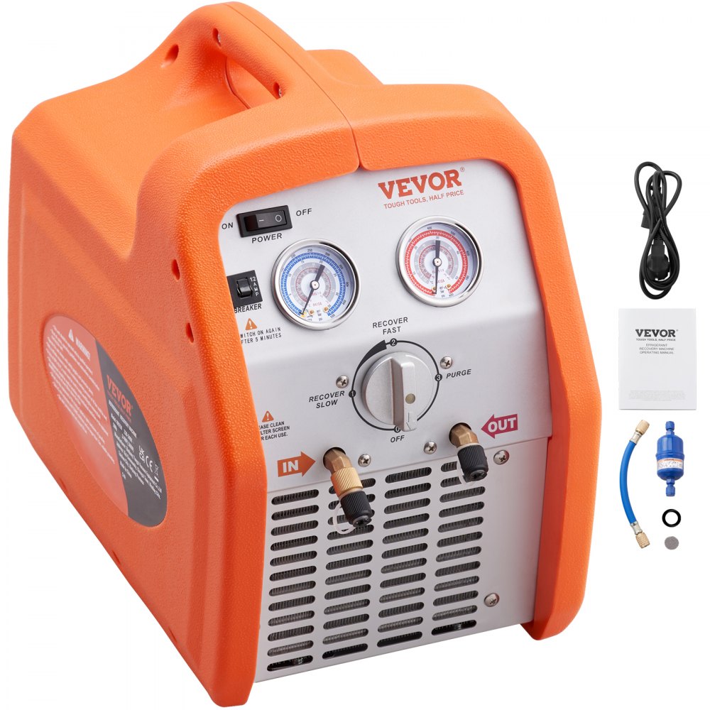 VEVOR Kältemittelabsauggerät Kältemittel Absaugstation 3/4 Ps Kältemittel Absauggerät Kältemittelrückgewinnungsmaschine 220-240 V 2,2 kg/min