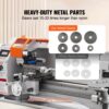 VEVOR Metalldrehmaschine 17,8x40,6cm Drehbank Metall 50-2500U/min Tischdrehbank Tischdrehmaschine 800W 9x metrische (von 0,5 bis 3 mm) 10x zöllige (von 10 bis 44 TPI) Gewinde MT5 Spindelkonus – Bild 5