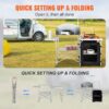 VEVOR Campingküche Outdoor Faltbar 78 x 49 x 13 cm, Alu Campingschrank, Camping Küche mit Windschutz, Campingmöbel Reiseküche inkl. Haken & Lampenmast 66-121 cm, Küchenschrank Campingtisch Reisen – Bild 3