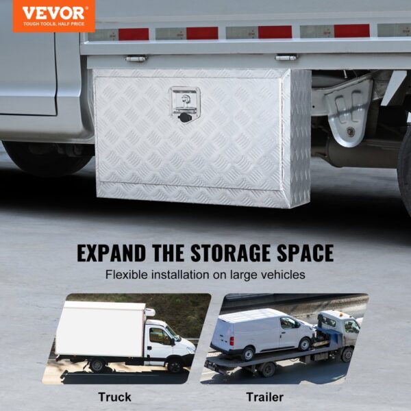 VEVOR Truckbox Werkzeugbox Anhängerbox Werkzeugkasten 760x355x405mm Pickup-Aufbewahrungsbox, Aluminium-Diamantplatten-Werkzeugkasten mit Schloss & Schlüsseln, Wasserdichte Anhänger-Aufbewahrungsbox – Bild 2