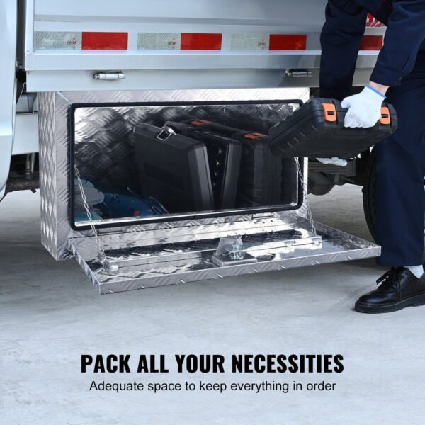 VEVOR Truckbox Werkzeugbox Anhängerbox Werkzeugkasten 760x355x405mm Pickup-Aufbewahrungsbox, Aluminium-Diamantplatten-Werkzeugkasten mit Schloss & Schlüsseln, Wasserdichte Anhänger-Aufbewahrungsbox – Bild 3