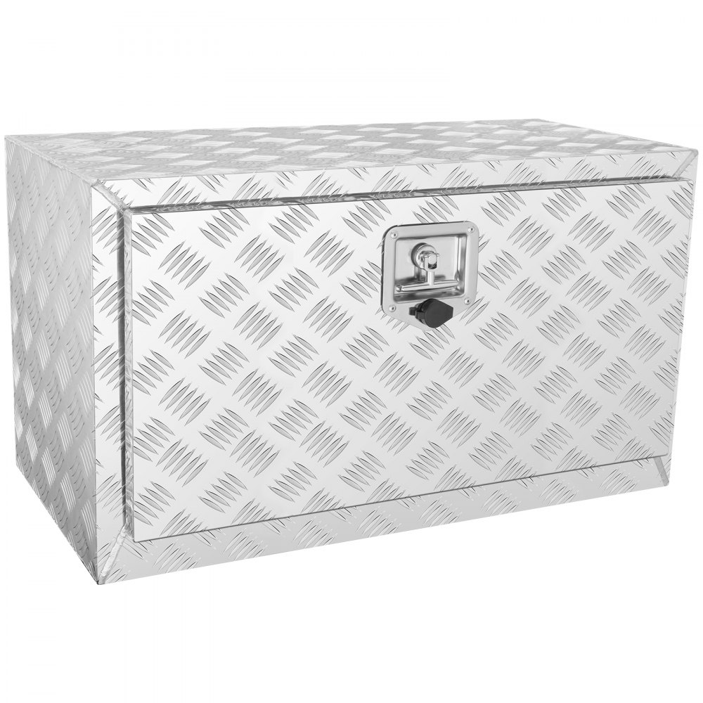 VEVOR Truckbox Werkzeugbox Anhängerbox Werkzeugkasten 760x355x405mm Pickup-Aufbewahrungsbox, Aluminium-Diamantplatten-Werkzeugkasten mit Schloss & Schlüsseln, Wasserdichte Anhänger-Aufbewahrungsbox