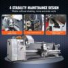 VEVOR Metalldrehmaschine 211x750mm Drehbank Metall 50-2500U/min Tischdrehbank Tischdrehmaschine 750W 14x metrische (von 0,3 bis 3 mm) 10x zöllige (von 10 bis 44 TPI) Gewinde MT5 Spindelkonus – Bild 4