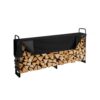 VEVOR Kaminholzregal Metall 259x36x117cm Brennholzregal Stahlrahmen Pulverbeschichtet Kaminholzunterstand 300kg mit Wasserdichter Abdeckung Stapelhilfe Holzunterstand für Veranda Garten Terrasse Hof
