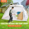 VEVOR Tragbarer Sprühschutz 305 x 213 x 183 cm mit eingebautem Boden & Einwegfolie & Belüftungsöffnung, Große Farbkabine für DIY Sprühmalerei, Hobby Farbkabine Werkzeug Malstation, Sprühlackzelt Weiß – Bild 2 VEVOR Tragbarer Sprühschutz 305 x 213 x 183 cm mit eingebautem Boden & Einwegfolie & Belüftungsöffnung, Große Farbkabine für DIY Sprühmalerei, Hobby Farbkabine Werkzeug Malstation, Sprühlackzelt Weiß – Bild 2