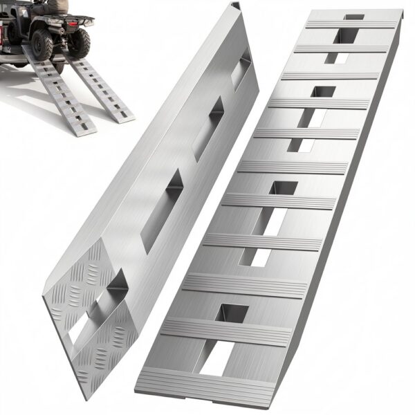 VEVOR 1520 x 305 mm Aluminiumrampen 2 Stk. ATV-Rampen Laderampen 2722 kg Kapazität Bis zu 406 mm Ladehöhe