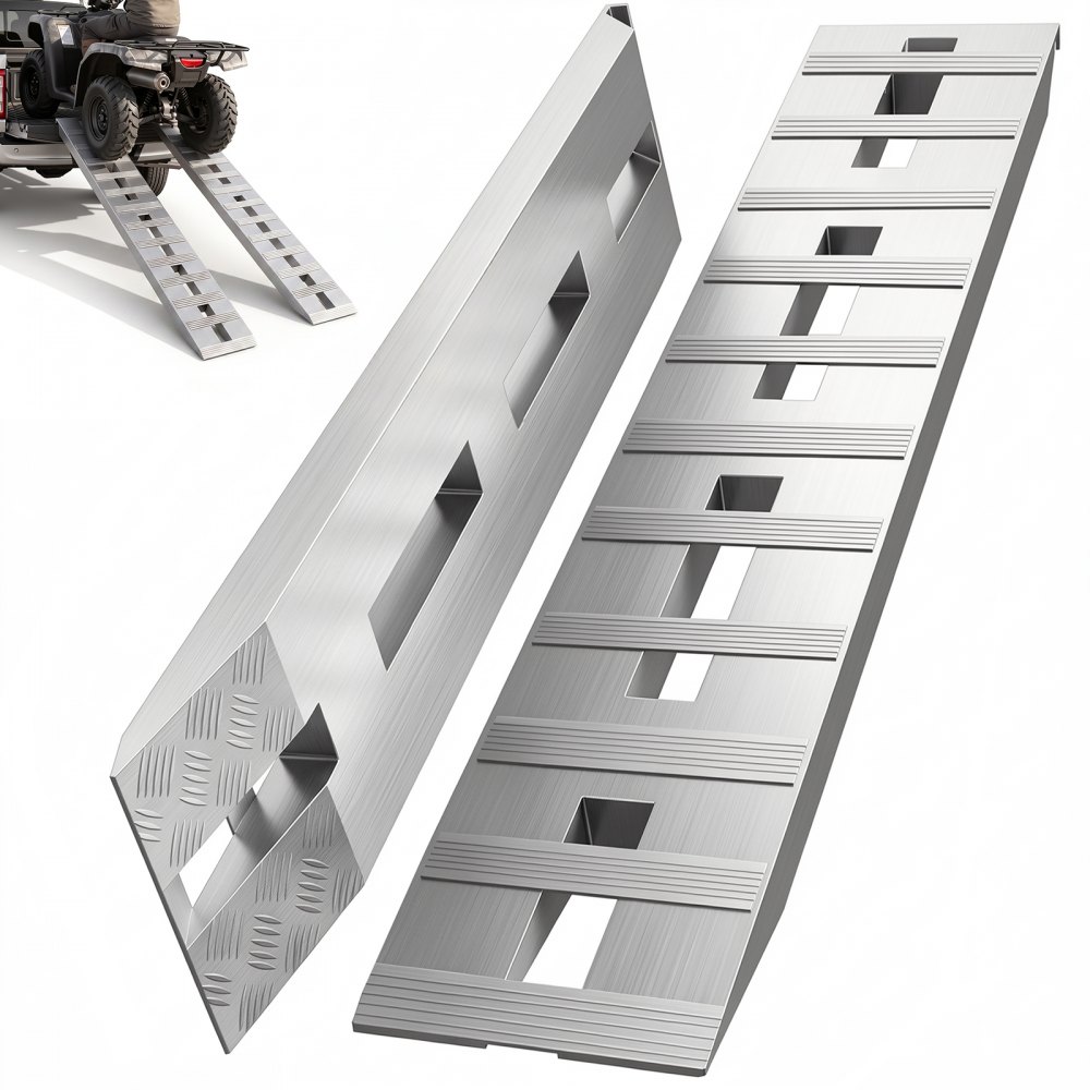 VEVOR 1520 x 305 mm Aluminiumrampen 2 Stk. ATV-Rampen Laderampen 2722 kg Kapazität Bis zu 406 mm Ladehöhe