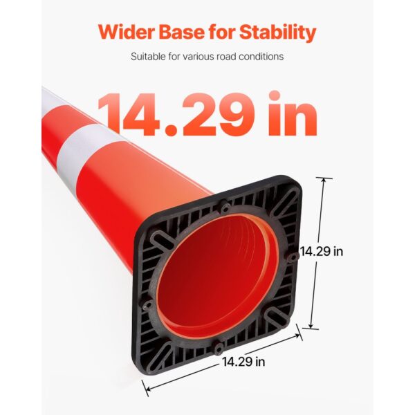VEVOR 6er-Pack 36-Zoll-Verkehrskegel, Sicherheits-Straßenparkkegel mit schwarzer beschwerter Basis, Orangefarbene PVC-Verkehrssicherheitskegel, Gefahrenkegel – Bild 5 VEVOR 6er-Pack 36-Zoll-Verkehrskegel, Sicherheits-Straßenparkkegel mit schwarzer beschwerter Basis, Orangefarbene PVC-Verkehrssicherheitskegel, Gefahrenkegel – Bild 5