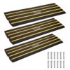 VEVOR 3x Schwellenrampe Vollgummi Türschwellenrampe Max. Belastbarkeit 15Tonnen Bordsteinrampe mit 5,5x3,5cm Kanal Rollstuhlrampe 122x40,5x6,5cm Auffahrrampe Ideal für unebenen Boden Bordsteinkanten