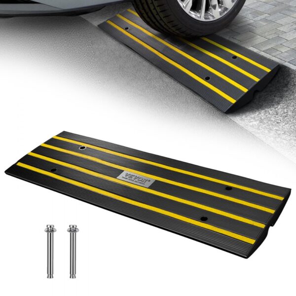 VEVOR Schwellenrampe Vollgummi Türschwellenrampe Max. Belastbarkeit 15Tonnen Bordsteinrampe mit 5,5x3,5cm Kanal Rollstuhlrampe 122x40,5x6,5cm Auffahrrampe Ideal für unebenen Boden Bordsteinkanten VEVOR Schwellenrampe Vollgummi Türschwellenrampe Max. Belastbarkeit 15Tonnen Bordsteinrampe mit 5,5x3,5cm Kanal Rollstuhlrampe 122x40,5x6,5cm Auffahrrampe Ideal für unebenen Boden Bordsteinkanten