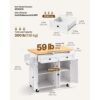 VEVOR Servierwagen Küchenwagen 1100 x 450 x 825 mm, 136 kg Belastbar Kücheninsel Küchenschrank, Rollwagen Küchentrolley mit Handtuchhalter & 2 Schubladen, Mikrowellenschrank Küchenrollwagen Massivholz – Bild 3 VEVOR Servierwagen Küchenwagen 1100 x 450 x 825 mm, 136 kg Belastbar Kücheninsel Küchenschrank, Rollwagen Küchentrolley mit Handtuchhalter & 2 Schubladen, Mikrowellenschrank Küchenrollwagen Massivholz – Bild 3