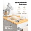 VEVOR Servierwagen Küchenwagen 1100 x 450 x 825 mm, 136 kg Belastbar Kücheninsel Küchenschrank, Rollwagen Küchentrolley mit Handtuchhalter & 2 Schubladen, Mikrowellenschrank Küchenrollwagen Massivholz – Bild 5 VEVOR Servierwagen Küchenwagen 1100 x 450 x 825 mm, 136 kg Belastbar Kücheninsel Küchenschrank, Rollwagen Küchentrolley mit Handtuchhalter & 2 Schubladen, Mikrowellenschrank Küchenrollwagen Massivholz – Bild 5
