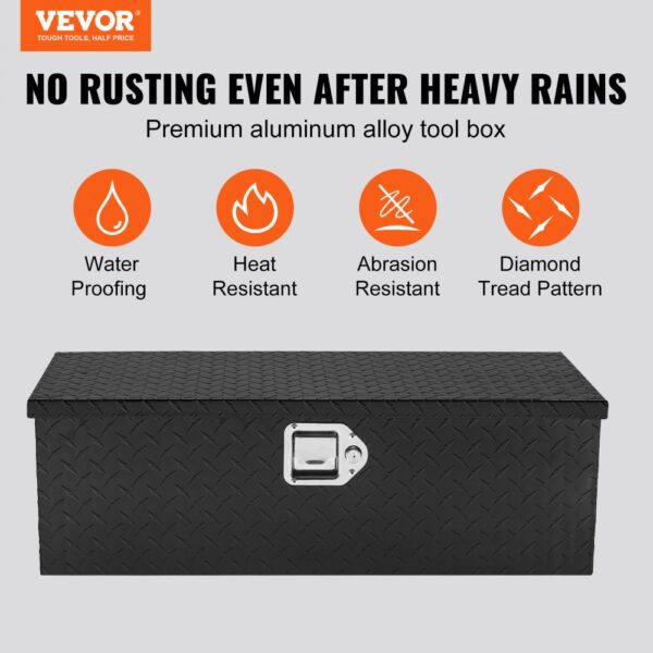VEVOR 762 x 330 x 244 mm Werkzeugkasten für Lkw-Ladefläche, Abschließbar 64 L Truckbox Werkzeugbox Aufbewahrungs-Werkzeugkasten, 30 kg Tragfähigkeit Werkzeugkiste Organizer für Wohnmobil, PKW usw. – Bild 2