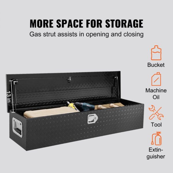 VEVOR 1219 x 381 x 381 mm Werkzeugkasten für Lkw-Ladefläche, Abschließbar 177 L Truckbox Werkzeugbox Aufbewahrungs-Werkzeugkasten, 50 kg Tragfähigkeit Werkzeugkiste Organizer für Wohnmobil, PKW usw. – Bild 3