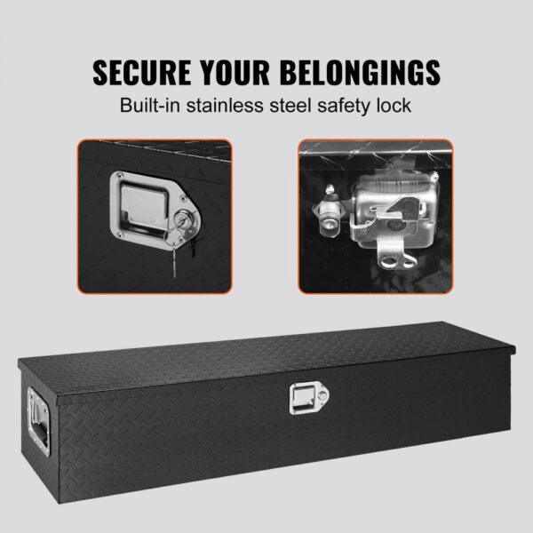 VEVOR 1219 x 381 x 381 mm Werkzeugkasten für Lkw-Ladefläche, Abschließbar 177 L Truckbox Werkzeugbox Aufbewahrungs-Werkzeugkasten, 50 kg Tragfähigkeit Werkzeugkiste Organizer für Wohnmobil, PKW usw. – Bild 4