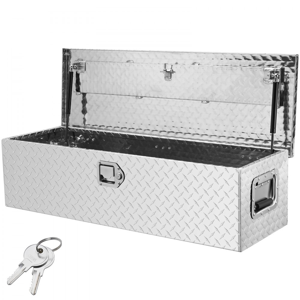 VEVOR 990 x 330 x 254 mm Werkzeugkasten für Lkw-Ladefläche, Abschließbar 83 L Truckbox Werkzeugbox Aufbewahrungs-Werkzeugkasten, 39 kg Tragfähigkeit Werkzeugkiste Organizer für Wohnmobil, PKW usw.