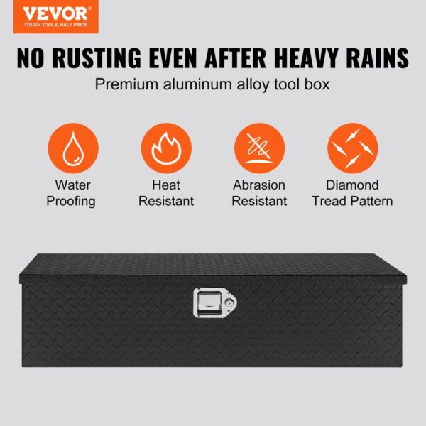 VEVOR 990 x 330 x 254 mm Werkzeugkasten für Lkw-Ladefläche, Abschließbar 83 L Truckbox Werkzeugbox Aufbewahrungs-Werkzeugkasten, 39 kg Tragfähigkeit Werkzeugkiste Organizer für Wohnmobil, PKW Schwarz – Bild 2