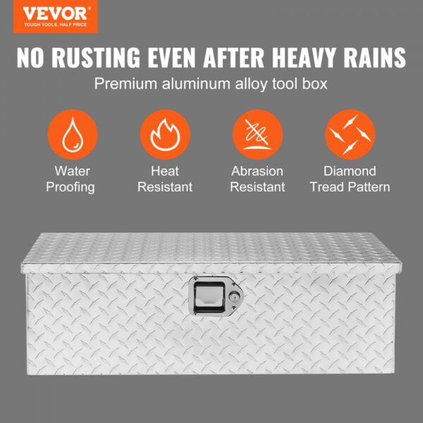 VEVOR 762 x 330 x 244 mm Werkzeugkasten für Lkw-Ladefläche, Abschließbar 64 L Truckbox Werkzeugbox Aufbewahrungs-Werkzeugkasten, 30 kg Tragfähigkeit Werkzeugkiste Organizer für Wohnmobil, PKW usw. – Bild 2