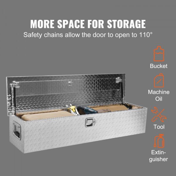 VEVOR 1219 x 381 x 381 mm Werkzeugkasten für Lkw-Ladefläche, Abschließbar 177 L Truckbox Werkzeugbox Aufbewahrungs-Werkzeugkasten, 50 kg Tragfähigkeit Werkzeugkiste Organizer für Wohnmobil, PKW usw. – Bild 3