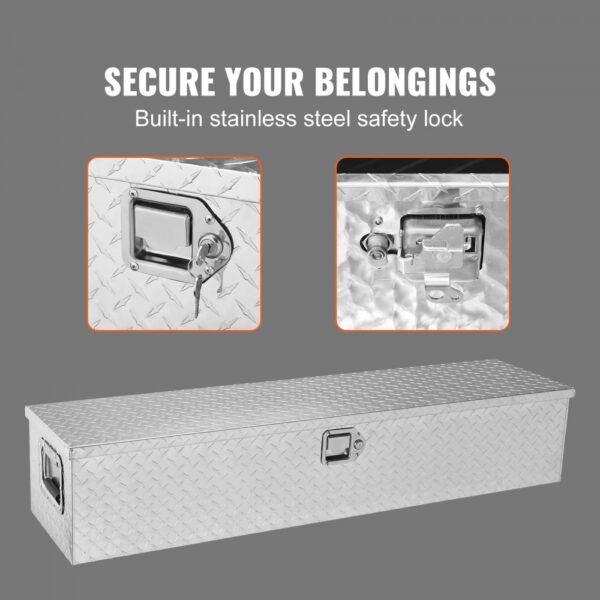 VEVOR 1219 x 381 x 381 mm Werkzeugkasten für Lkw-Ladefläche, Abschließbar 177 L Truckbox Werkzeugbox Aufbewahrungs-Werkzeugkasten, 50 kg Tragfähigkeit Werkzeugkiste Organizer für Wohnmobil, PKW usw. – Bild 4