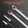 VEVOR Drehmomentschlüssel 12,7 mm, 34–340Nm Drehmomentschlüssel Fahrrad & Motorrad Set, ± 3% Fehlergenauigkeit 2 Verlängerungsstangen 127 & 76.2mm, 12,7-6,35 mm Adapter, 72 Zähne Ratschenkopf Einstellbar – Bild 5