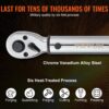 VEVOR Drehmomentschlüssel 3/8", 14–110Nm Drehmomentschlüssel Fahrrad & Motorrad Set, ± 3% Fehlergenauigkeit mit 2 Verlängerungsstangen 152,4mm, 3/8-1/2" & 3/8- 1/4" Adapter, 72 Zähne Einstellbar – Bild 3