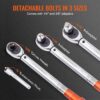 VEVOR Drehmomentschlüssel 12,7 mm, 14–204 Nm Drehmomentschlüssel Fahrrad & Motorrad Set, ± 3 % Fehlergenauigkeit mit Verlängerungsstange 127mm, 12,7-9,525 mm & 12,7-6,35 mm Adapter, 72 Zähne Ratschenkopf – Bild 5