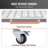 VEVOR Mobiler Schweißtisch 91,4x45,7cm Schweißwerkbank 544kg Tragfähigkeit Lochtisch 94 Löcher (φ 1,6cm) Werkbank Kohlenstoffstahl Arbeitstisch Schweißwagen mit Rädern 4 Werkzeugschlitzen – Bild 4