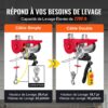 VEVOR 230V Elektrische Seilwinde 500kg bis 1000kg Hubhöhe 12m Seilzug Motorwinde 1600W Motor Flaschenzug 10m/min Hubgeschwindigkeit Hebezug mit kabelgebundener Fernbedienung Seilhebezug Kettenzug – Bild 4