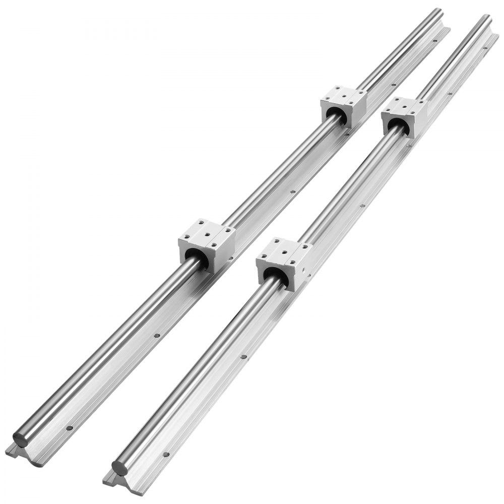 VEVOR Linearführung Linearschiene 2 Stk. SBR16-1000mm Kohlenstoffstahl Aluminium Führungsschiene mit 4 Stk. SBR16UU-Gleitblöcke Linearlager Lagerblock CNC Teile für 3D Drucker Fräs-/Drehmaschine