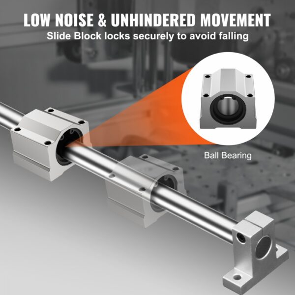 VEVOR Linearführungsschienen-Set, SFC16 1000 mm, 2 Stück 1000 mm SFC16-Führungsschienen, 4 Stück SC16-Gleitblöcke, 4 Stück Schienenstützen, Linearschienen und Lagersatz für automatisierte Ma – Bild 4