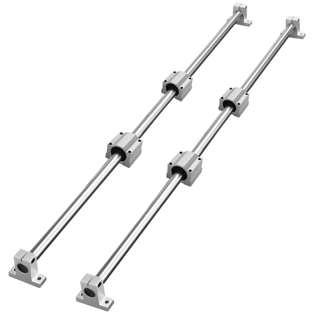 VEVOR Linearführungsschienen-Set, SFC16 1000 mm, 2 Stück 1000 mm SFC16-Führungsschienen, 4 Stück SC16-Gleitblöcke, 4 Stück Schienenstützen, Linearschienen und Lagersatz für automatisierte Ma