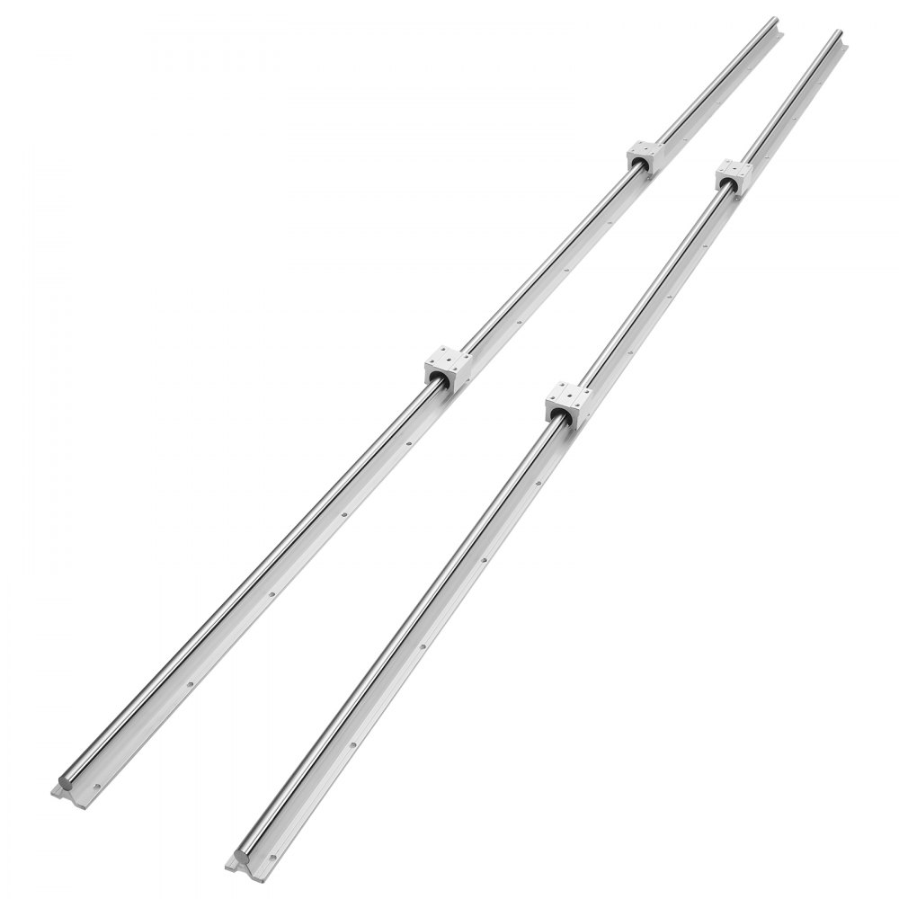VEVOR Linearführung Linearschiene 2 Stk. SBR20-2200mm Kohlenstoffstahl Aluminium Führungsschiene mit 4 Stk. SBR20UU-Gleitblöcke Linearlager Lagerblock CNC Teile für 3D Drucker Fräs-/Drehmaschine