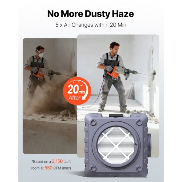 VEVOR Luftreiniger mit 3-stufiger stapelbarer Negativluftmaschine 550 CFM – Bild 2 VEVOR Luftreiniger mit 3-stufiger stapelbarer Negativluftmaschine 550 CFM – Bild 2
