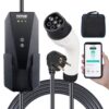 VEVOR Tragbares EV-Ladegerät 3,68 kW Ladegerät für Elektrofahrzeuge EV-Ladekabel Typ 2(IEC62196) CEE 7/7 Stecker 8-16A 1-Phasig EV-Ladestation 8,6m Kabellänge IP66 Wasserdicht Wallbox