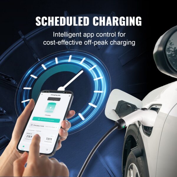 VEVOR Tragbares EV-Ladegerät 3,68 kW Ladegerät für Elektrofahrzeuge EV-Ladekabel Typ 2(IEC62196) CEE 7/7 Stecker 8-16A 1-Phasig EV-Ladestation 8,6m Kabellänge IP66 Wasserdicht Wallbox – Bild 5