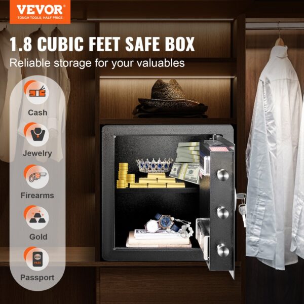 VEVOR Safe Tresor Dokumententresor Geldschrank Wandtresor 51 L Büro – Bild 2