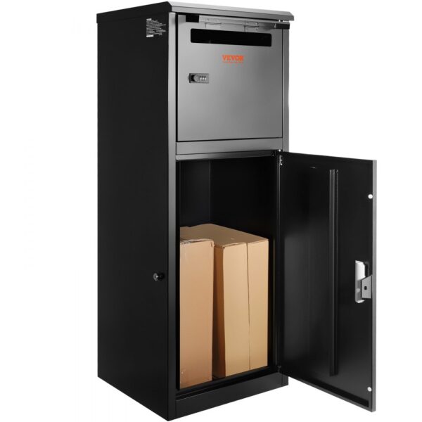 VEVOR Paketbriefkasten 41,2x40,1x110,5cm Paketbox Stahl Paletkasten 50kg Briefkasten Postbox XXL Briefkasten mit Paswortschloss Druckschloss Anti-Diebstahl-Einwurföffnung für Pakete Briefe usw.