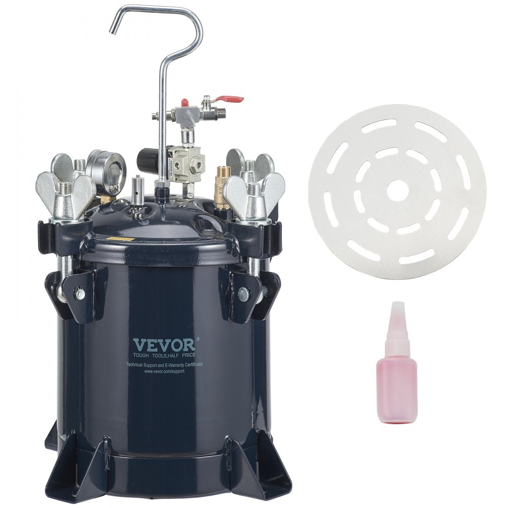 VEVOR Druckbehälter Farbbehälter Sprühfarbe Drucktopf 10 L Drucktank, 70 psi Lackierpistole Farbbehälter Φ 24 × 25 cm Spray Paint Pressure Pot Tank Paint Container Farbspritzpistolen Lacken, Flecken