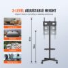 VEVOR TV Ständer mit Rollen Universal 1430–1538 mm Höhenverstellbar, 100 x 100 mm / 400 x 400 mm, 39,9 kg Belastbarer Bodenständer Standfuß Passend für 58,42-152,4 cm Fernsehen, TV-Halterung – Bild 4 VEVOR TV Ständer mit Rollen Universal 1430–1538 mm Höhenverstellbar, 100 x 100 mm / 400 x 400 mm, 39,9 kg Belastbarer Bodenständer Standfuß Passend für 58,42-152,4 cm Fernsehen, TV-Halterung – Bild 4