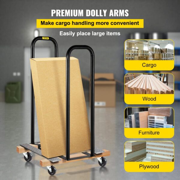 VEVOR Dolly-Konverter, 33 cm Breite x 97 cm Höhe, Stahl-Konverterarme, 137 kg Kapazität, Transportwagen, Panel-Dolly-Handhabungsausrüstung – Bild 2