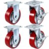 VEVOR 4er-Pack Lenkrollen 6 x 2 Zoll, 2 starre und 2 Lenkrollen mit Seitenbremse, Polyurethan-Eisenkernplatte, 1000 Pfund Tragkraft pro Rad VEVOR 4er-Pack Lenkrollen 6 x 2 Zoll, 2 starre und 2 Lenkrollen mit Seitenbremse, Polyurethan-Eisenkernplatte, 1000 Pfund Tragkraft pro Rad