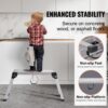 VEVOR Alu Arbeitsplattform Klappwerkbank 76x30x50,8cm Arbeitsbühne 150 kg Tragfähigkeit Trittbank mit Sicherheitsschlössern Trittleiter für Zuhause Büro Werkstatt & Garage Silber – Bild 5